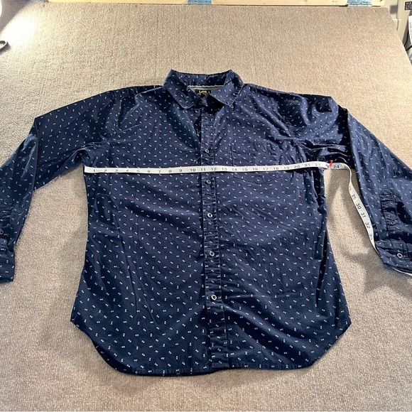 Lee Men's Navy Blue Patterned Shirt - Picture 1 of 4